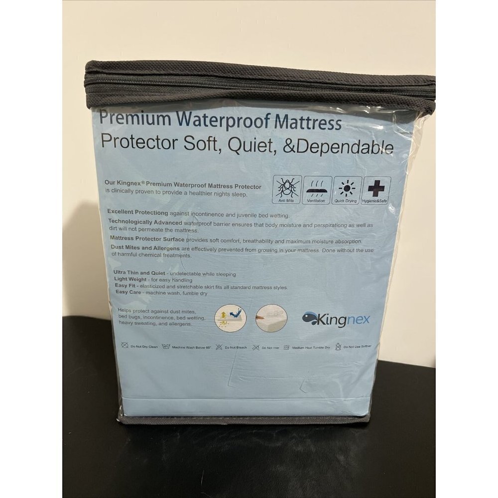 Kingnex Premium Waterproof Mattress Protector Soft Quiet & Dependable Twin Size - Picture 2 of 2